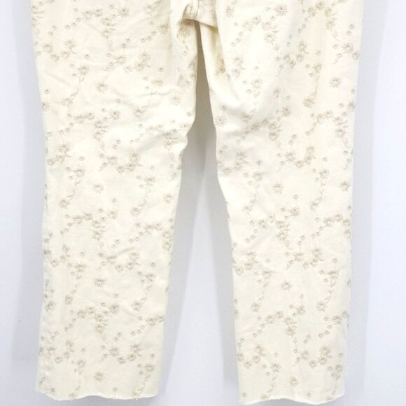 J Crew Billie Demi-Boot Crop Eyelet Off White High Waist Denim Jeans Womens 29 - Picture 5 of 12